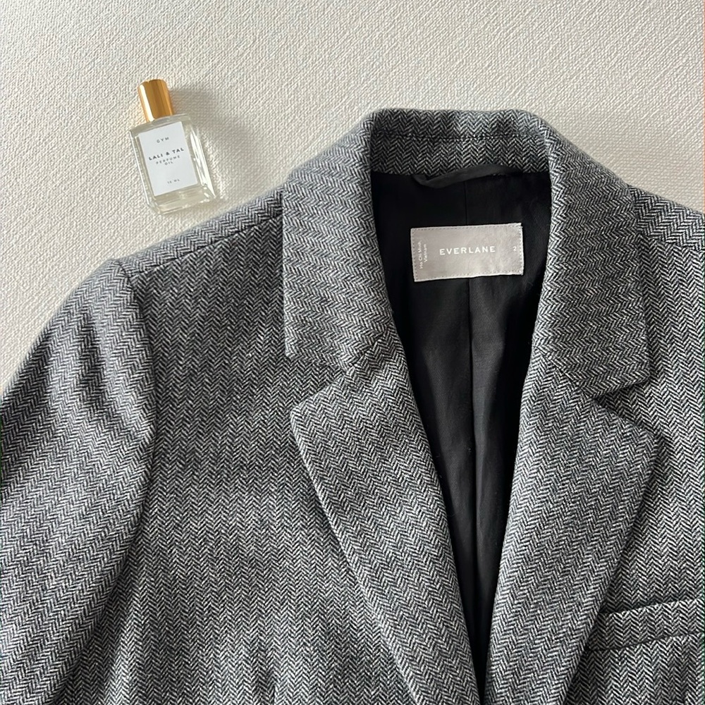 Everlane Wool Blend Herring Bone Jacket